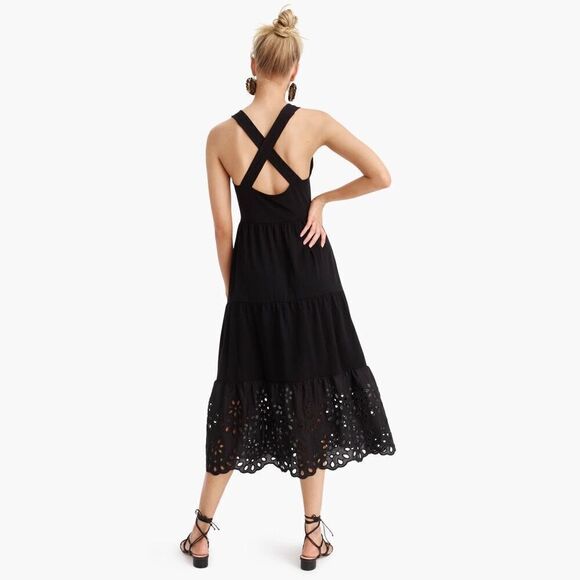 J. Crew Tiered knit maxi dress with eyelet trim Size XXS - Picture 1 of 5